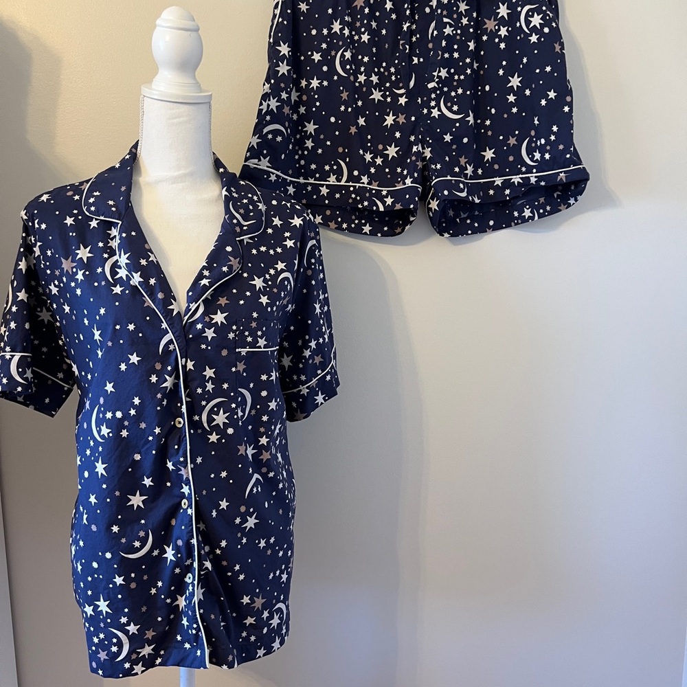 Printfresh Navy Star & Moon Short Pajama Set